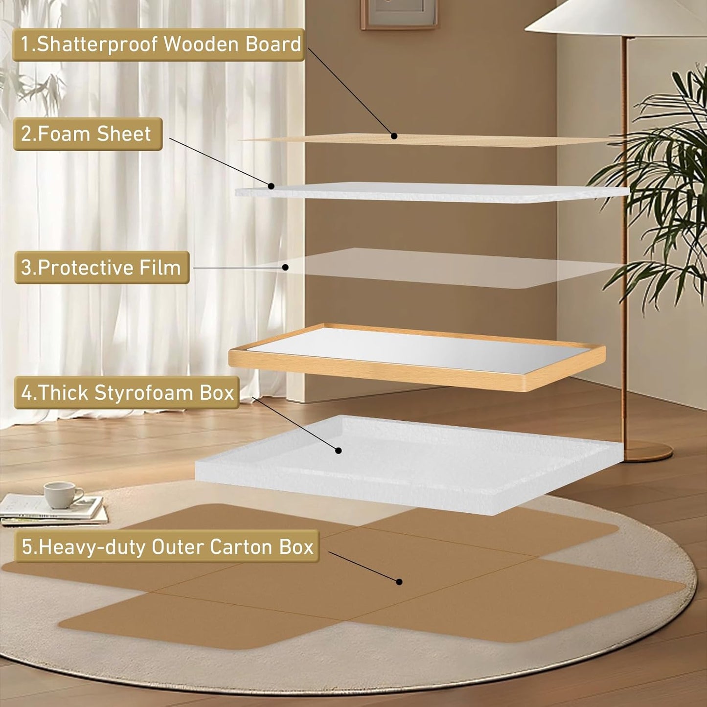 22x30 Inch Bathroom Mirror for Wall,Matte Gold Framed Rectangle Mirror with Rounded Corner,Aluminum Alloy Framed Brushed Wall Mirror for Bedroom or Living Room,Vertical or Horizontal
