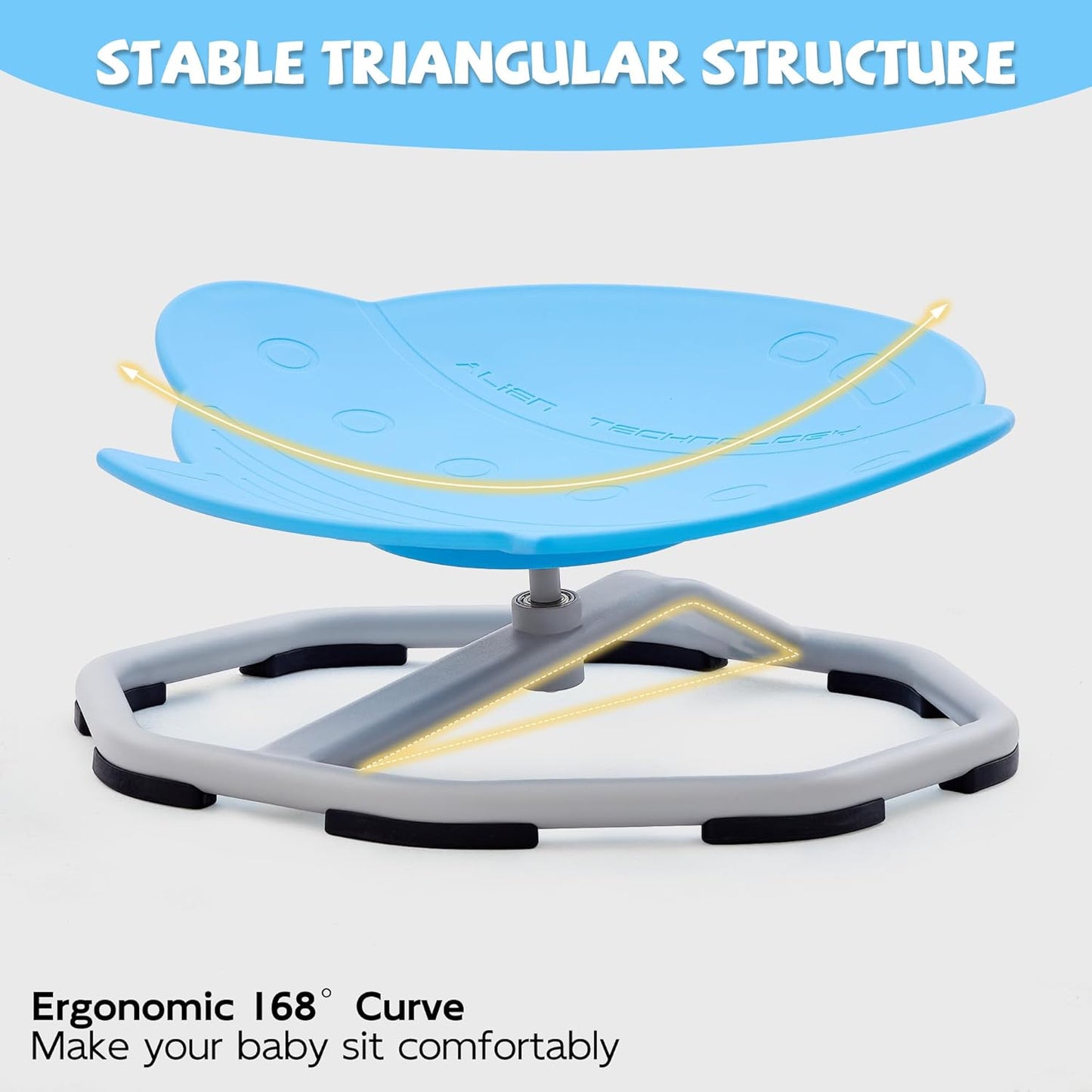 Spinning Chair for Autistic Kids, Non-Slip Sensory Spinning Chair, Sit and Spin Autism Toys Training Body Coordination (Blue)