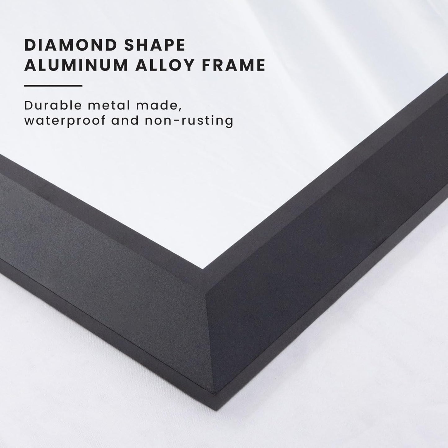 Amorho Black Bathroom Mirror, 40X36 Inch Thick Metal Framed Wall Mirrors for Vanity, Bedroom, Living Room, Entryway, Rectangle Wall-Mounted Mirrors(Horizontal/Vertical).