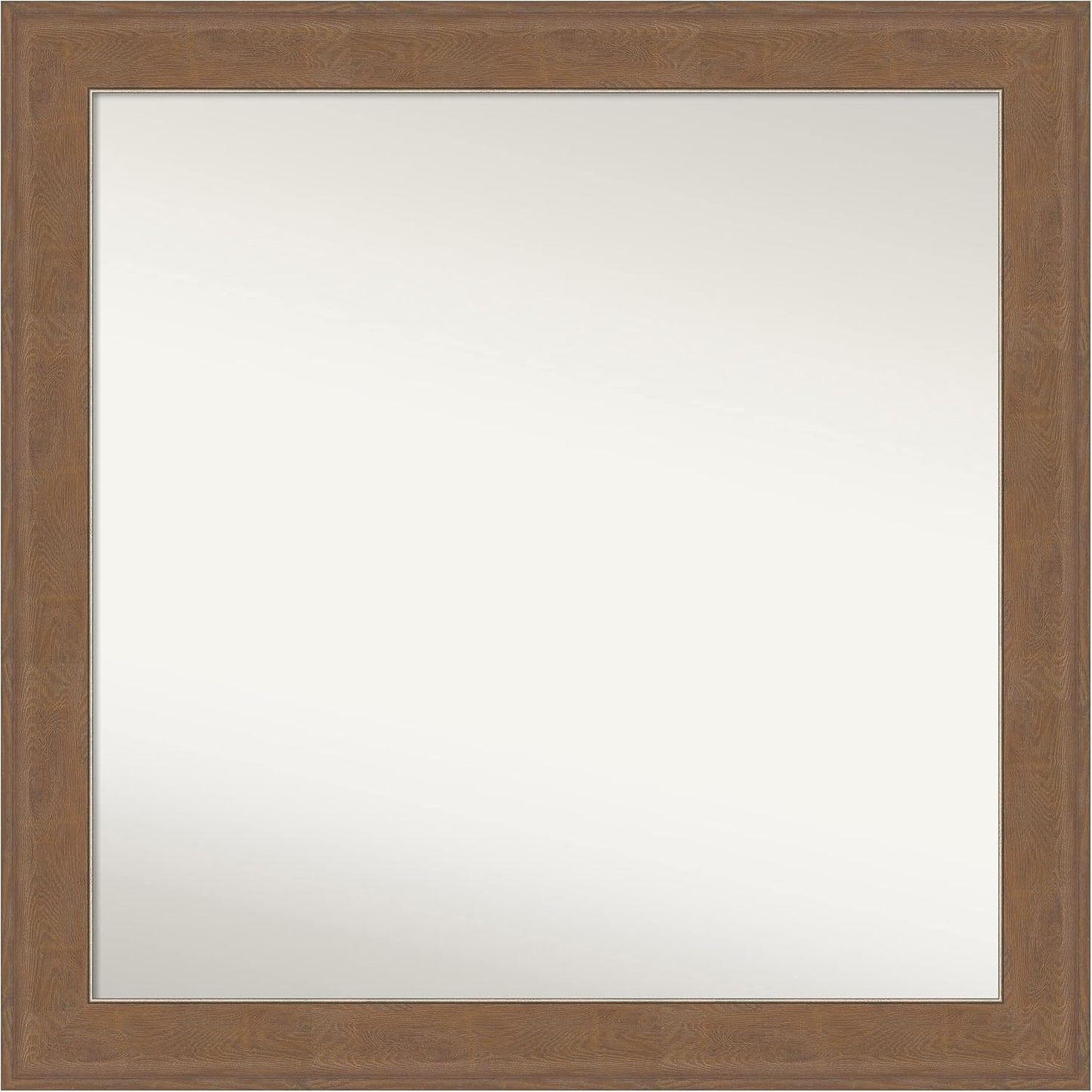 Amanti Art Grey Bathroom Mirror for Over Sink, 31x31 Alta Brown Grey Square Vanity Mirror, Large Country Rustic Frame, Hangs Horizonally and Vertically, Bathroom Wall Decor, Non-Beveled Edge