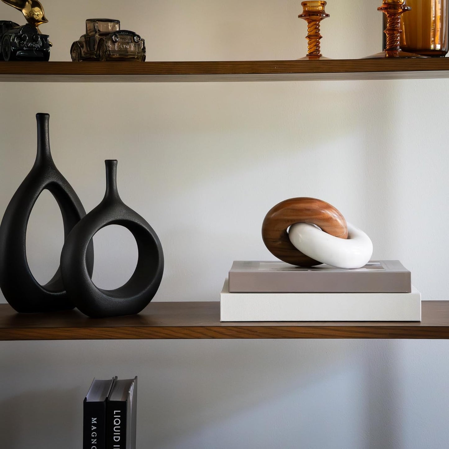 Cork & Mill Marble and Wood Knot Decor - Decorative Object for Shelves, Bookcase, Console, Mantel or Side Table - Entryway Decor Item - Coffee Table Centerpiece for Living Room - Handcrafted Accent