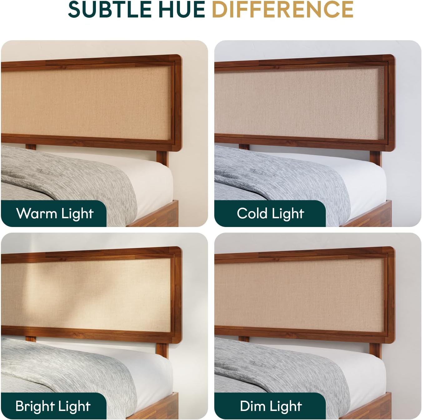 Nipe Platform Bed Frame with Headboard Size Queen - Dark Chocolate - Solid Acacia