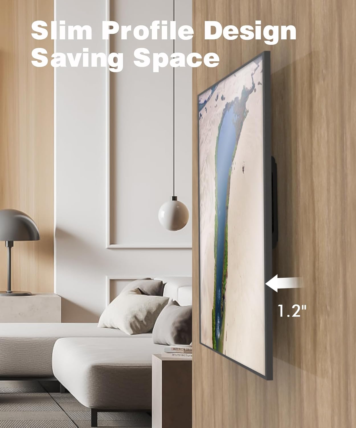 TV Wall Mount for Most 37-82 Inch, Low Profile Tilt Wall Mount TV Bracket for Flat/Curved TVs with Max VESA 600x400mm, Fits 16"-24" Studs Up to 132 lbs, Black