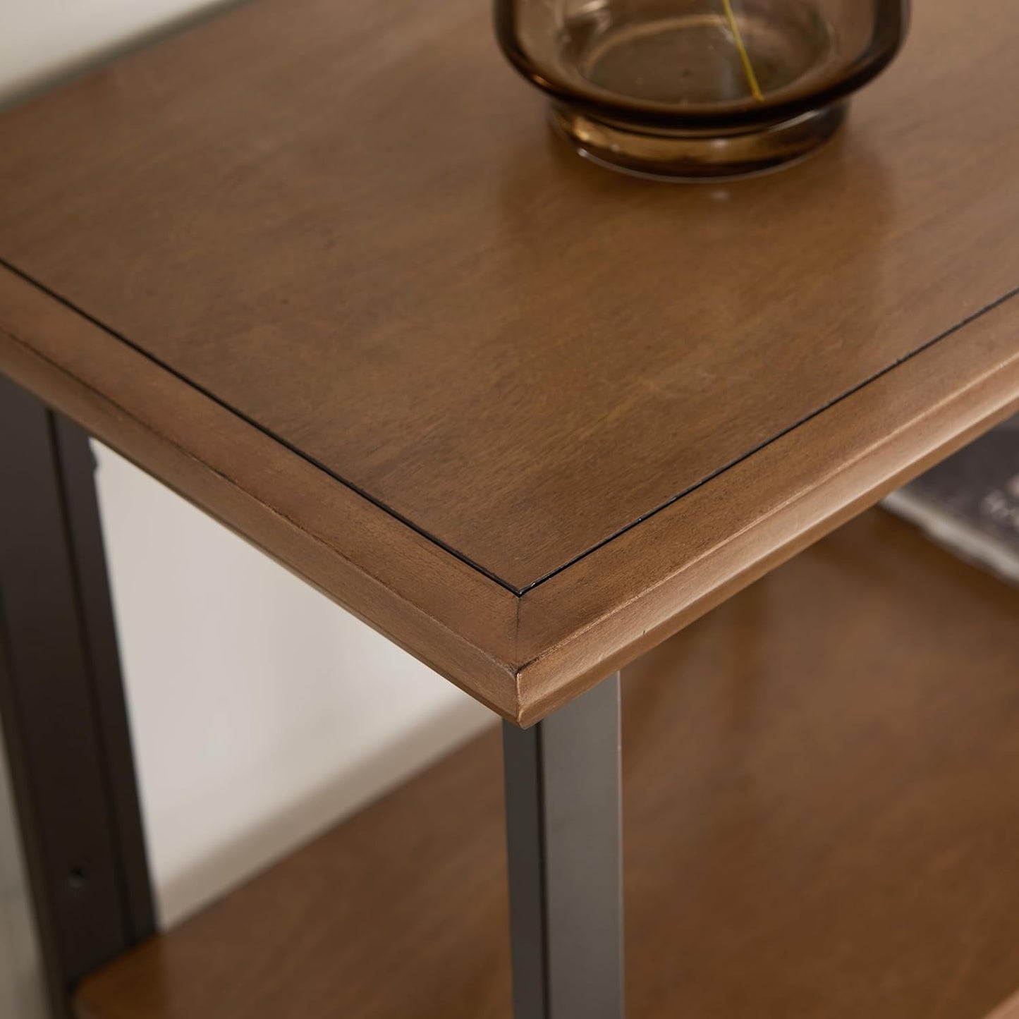 Leick Home 11832-WLGM Finnick Mixed Metal and Wood Adjustable Bookshelf, Willow/Gunmetal