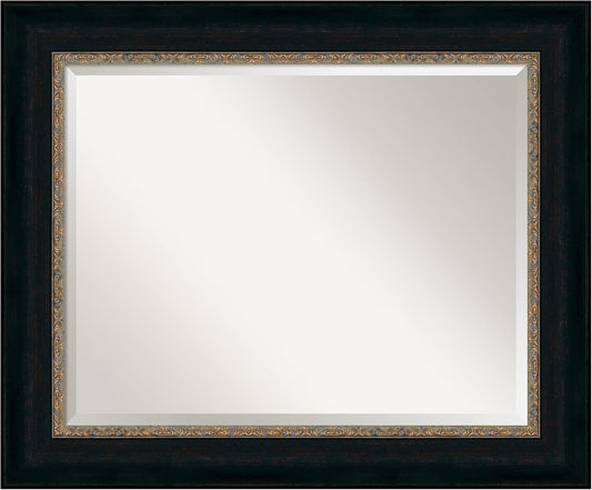 Amanti Art Bronze Bathroom Mirror for Over Sink, 29x35 Paragon Bronze Rectangle Vanity Mirror, Large Traditional Frame, Hangs Horizonally and Vertically, Bathroom Wall Decor, Beveled Edge