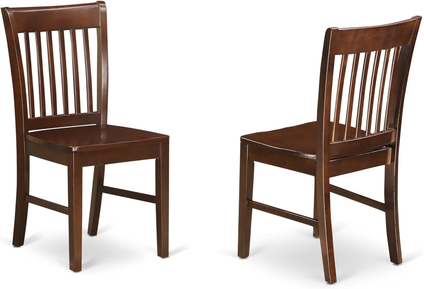 East West Furniture HBNF5-MAH-W 5 Piece Kitchen Table Set for 4 Includes a Round Dining Room Table with Pedestal and 4 Solid Wood Seat Chairs, 42x42 Inch, Mahogany
