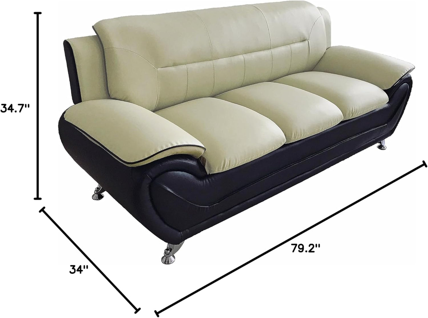 Container Furniture Direct Michael Sofa and Loveseat, Camel/Black