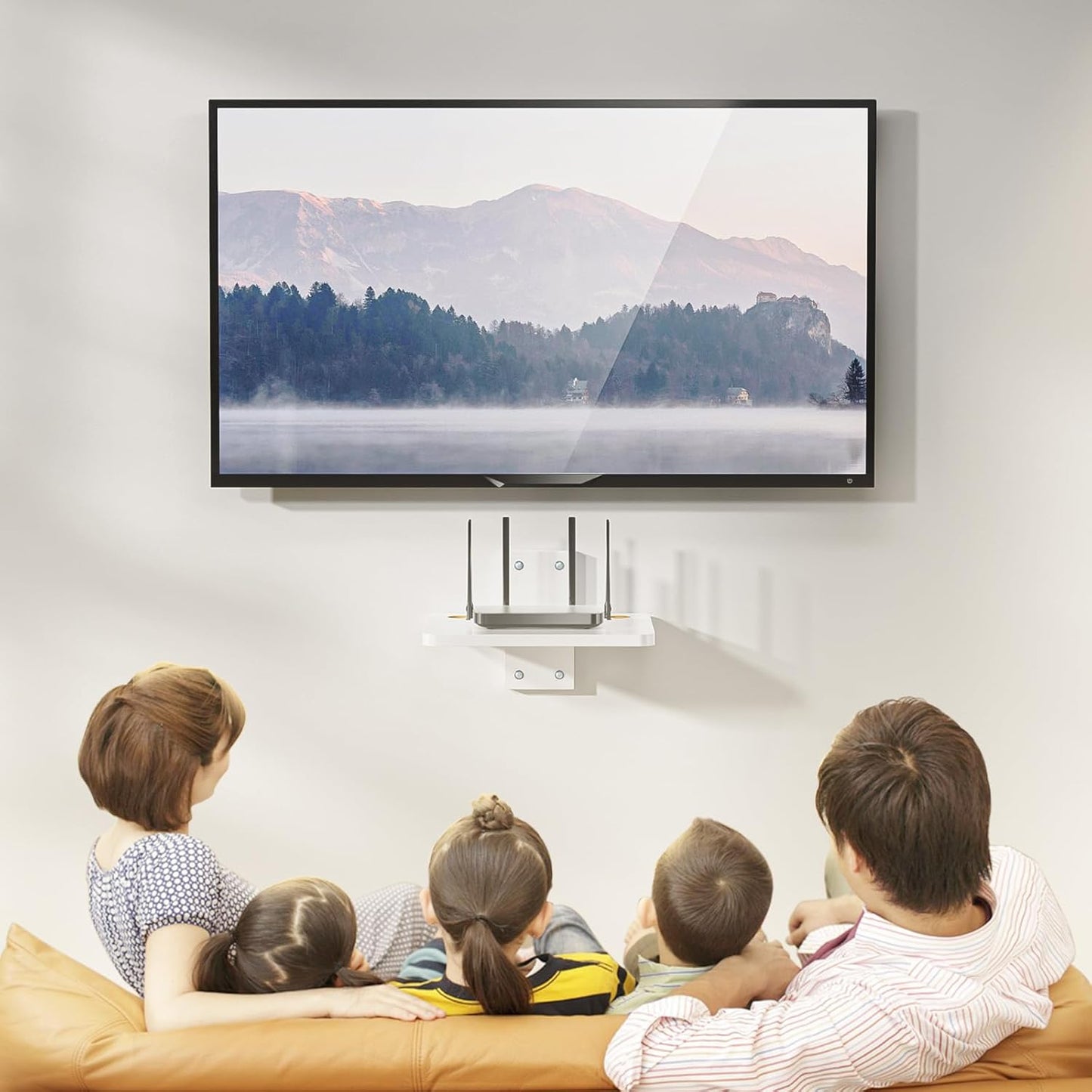 WALI Floating TV Shelves for Wall, Projector Shelf Holds Up to 22lbs, Wooden Wall Mounted Shelves for DVD Players, Cable Boxes, Game Consoles, Living Room Decor Accessories (CS201NW), 1 Shelf, White