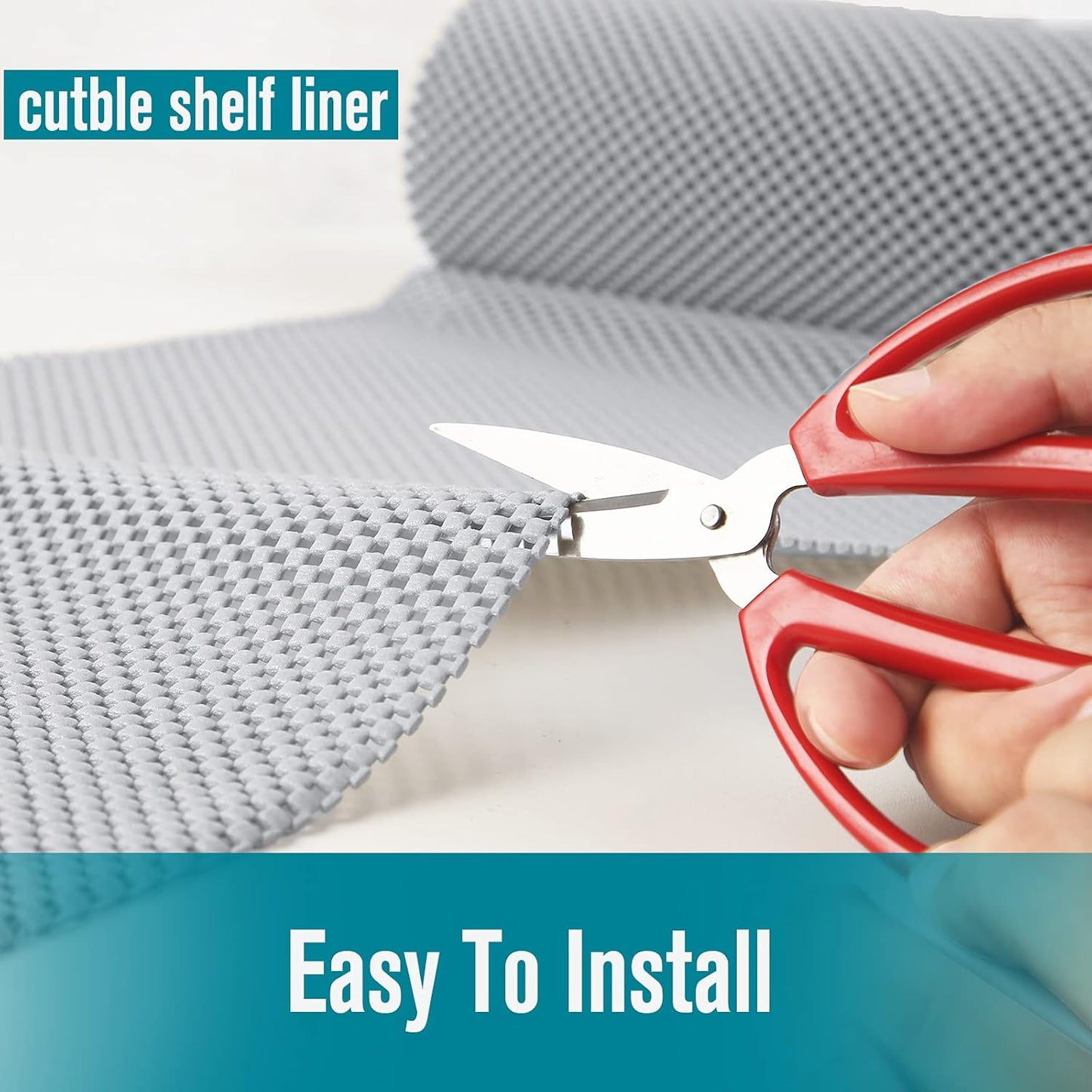 Shelf Cupboard Liner, Cabinet Drawer Liners Non Adhesive 12 Inches x 20 Feet for Kitchen Cabinets, Strong Grip Durable Non Slip for Storage Desks Kitchenware Tableware, Easy to Install, White