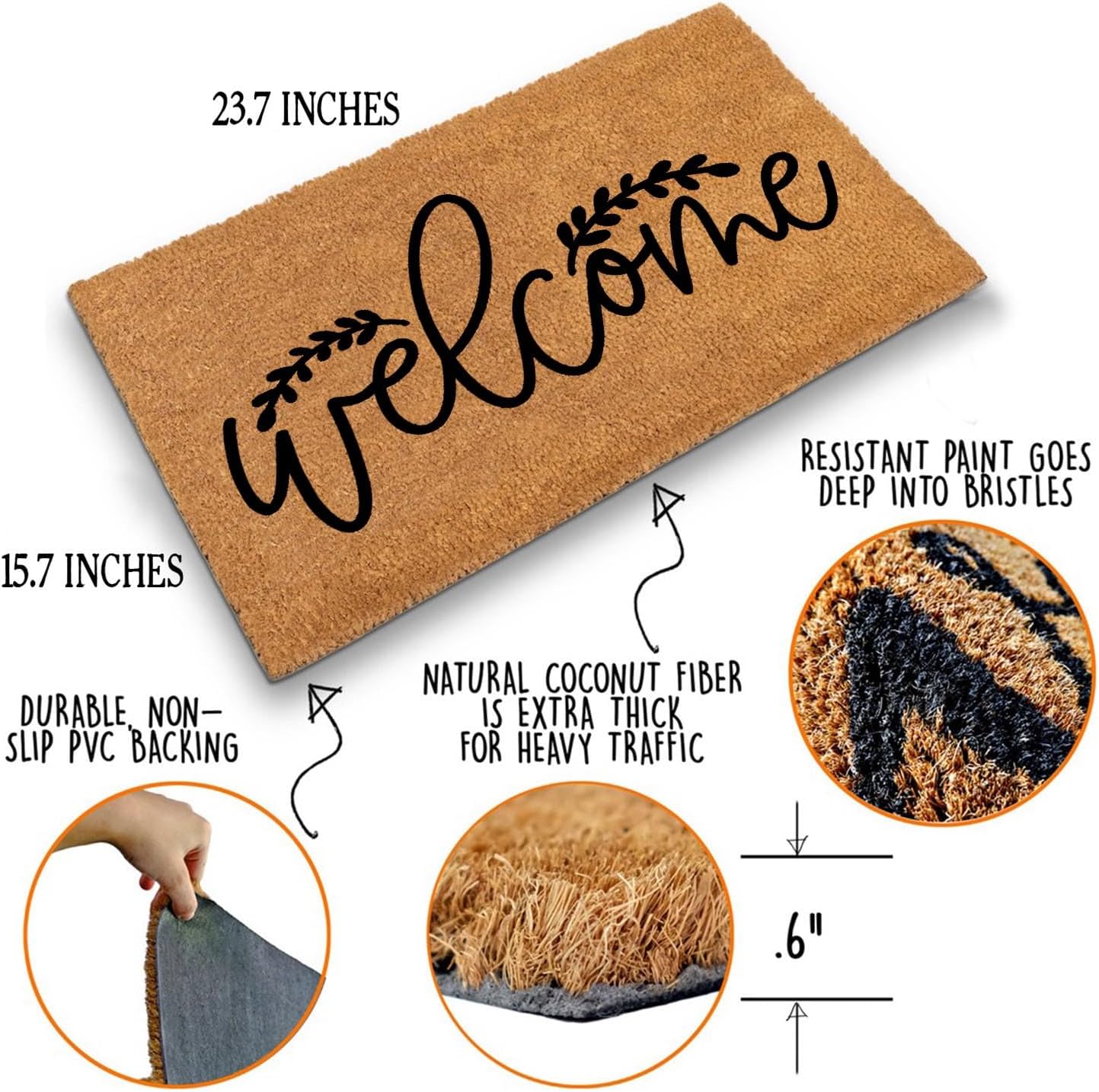 Funny Coir Doormat Welcome Front Door Mat Entryway Outdoor Mats with Heavy Duty Front Porch Patio Decor Welcome Mats Entry Natural Coconut Brown Novelty Prank Gift Funny Coir Mat 23.7x15.7 inch