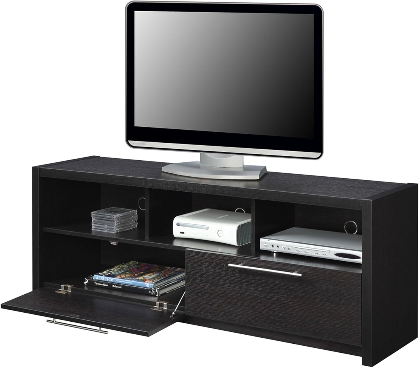 Convenience Concepts Newport Marbella 60 inch TV Stand with Cabinets and Shelves Home_Furniture_and_Decor, unspecified, Espresso