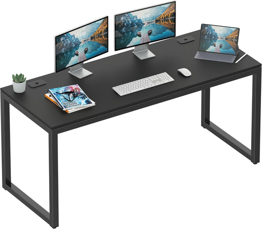 SHW 55-Inch Commercial-Grade Office Computer Desk, Black