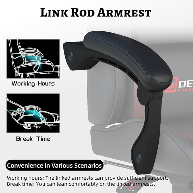 Ergonomic Gaming Chair with Footrest and Lumbar Massage, Racing Office Chair, High Back Computer Desk Chair with Headrest Pillow for Adults, Video Game Chair for PC Gamer (1001-Red)