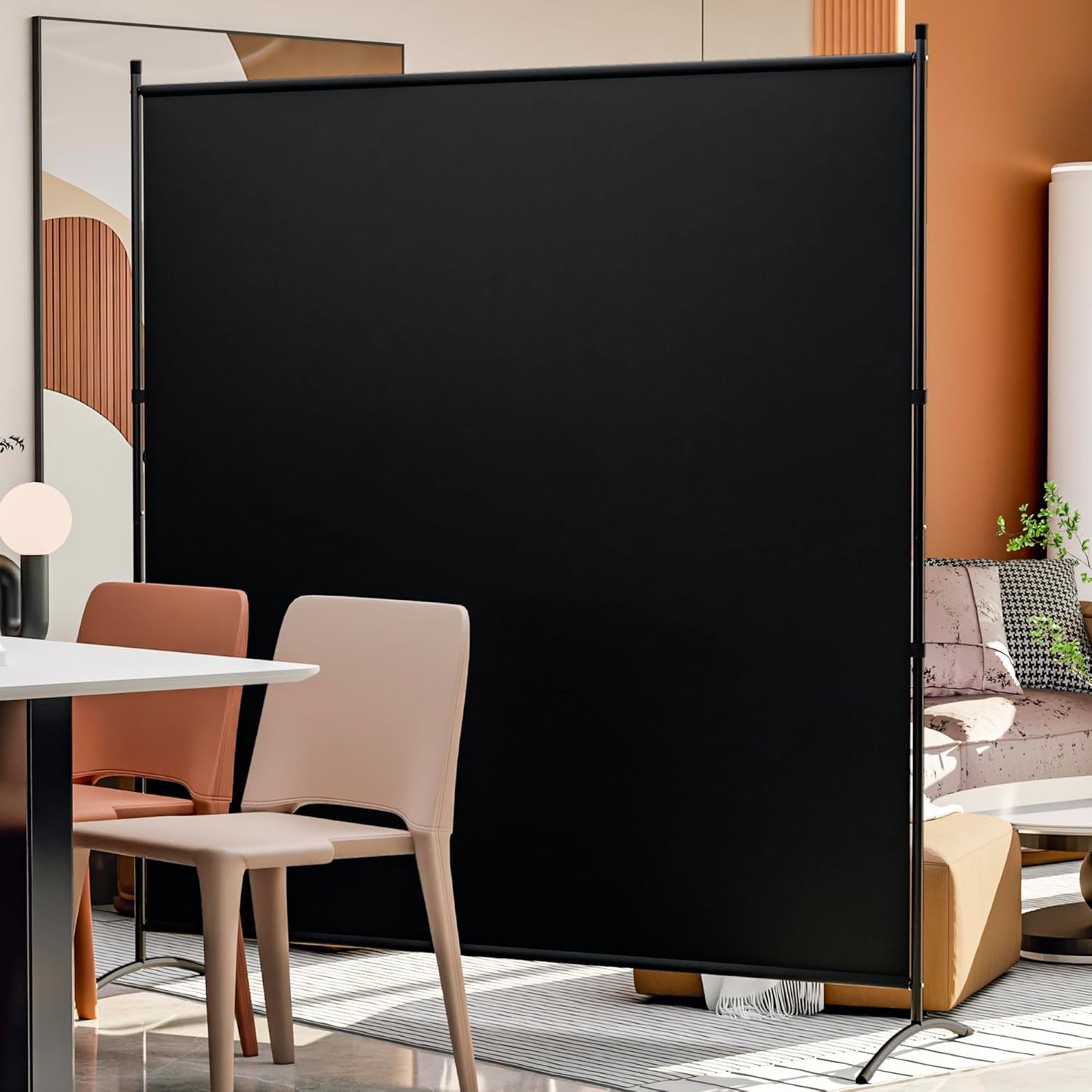Room Divider 63''W x 71''H Large Single Panel, Privacy Screen for Room Partitions, Portable Room Divider Screen for Room Separtion, Freestanding Fabric Wall Divider for Office, School, Room Separator