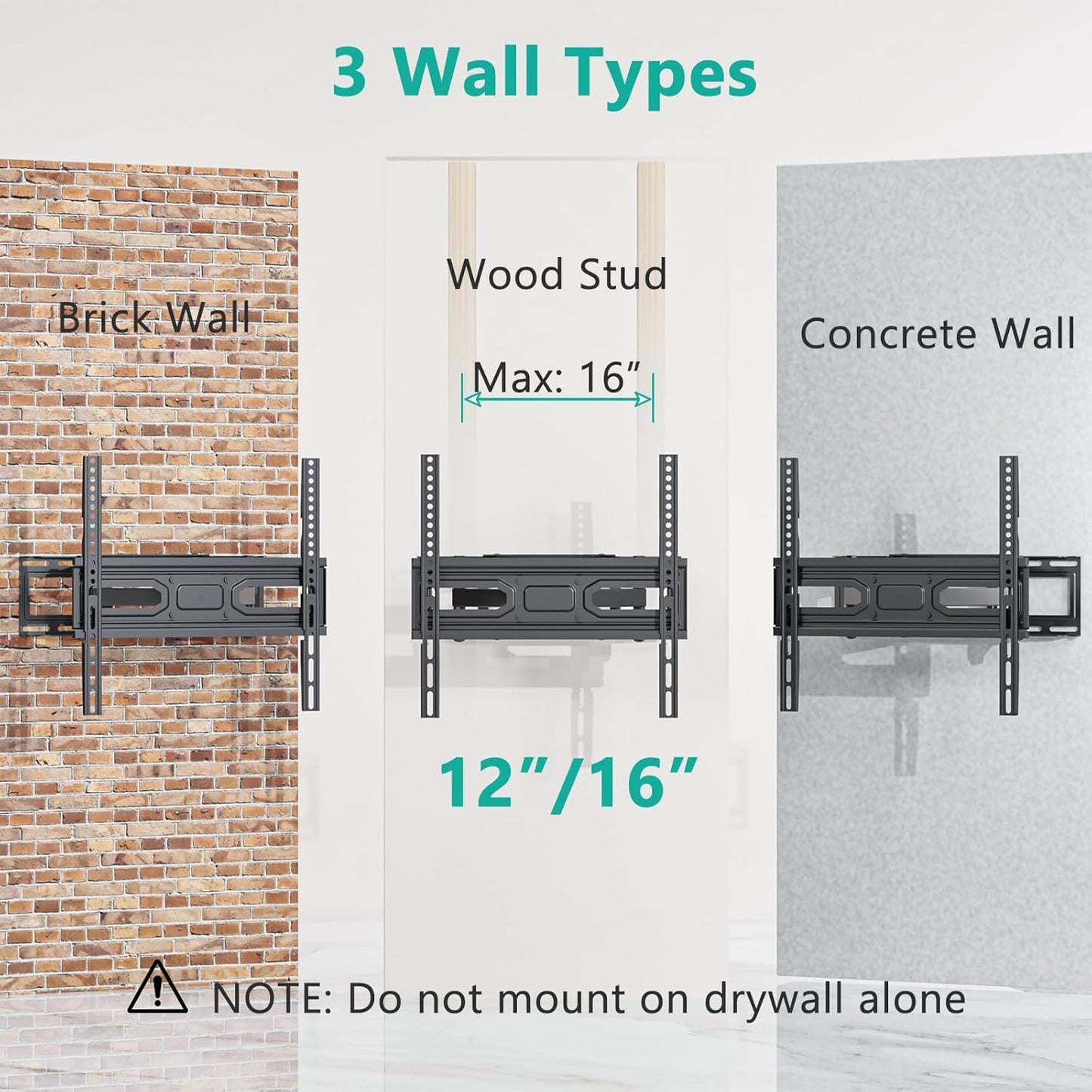 WALI Full Motion TV Wall Mount for Most 32-70 inch Flat Curved TVs, Swivel Extension Tilting Leveling TV Mount Bracket Max Mounting Holes 400x400mm, Holds up to 88 lbs & 12/16" Wood Studs