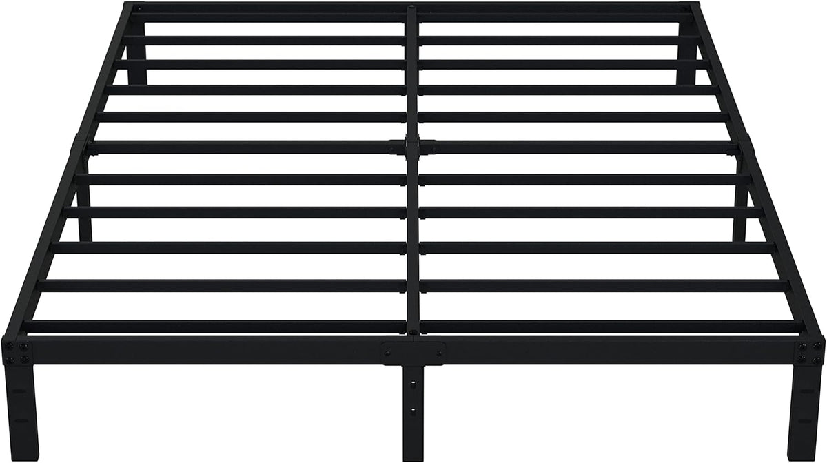 EMODA 10 Inch California King Bed Frames Heavy Duty Metal Cal King Platform with Steel Slats Support, No Box Spring Needed, Noise Free, Black