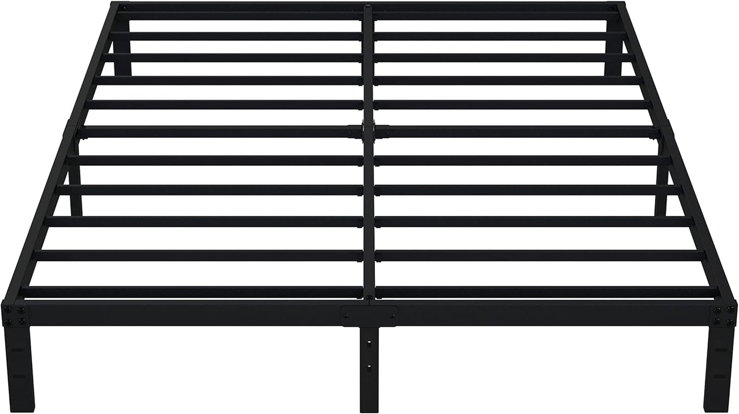 EMODA 10 Inch King Bed Frame No Box Spring Needed, Heavy Duty Metal Platform with Steel Slats, Noise Free, Easy Assembly, Black