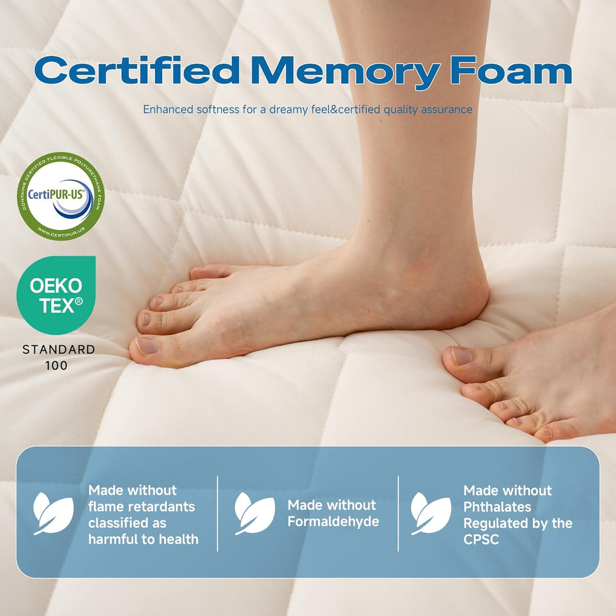 Japanese Floor Mattress, Roll Up Tatami Mat, Sleeping Pad, Shikibuton, CertiPUR-US Certified Foam Floor Bed Futon Mattress for Sleeping, Dormitory, Guest Bed, Designed in Japan(Queen)