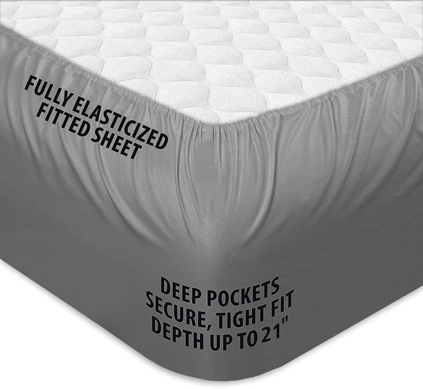 COONP Full Mattress Topper, Extra Thick Pillowtop, Cooling Plush Mattress Pad Cover Bed Topper Protector with 8-21 Inch Deep Pocket (Grey, Full)
