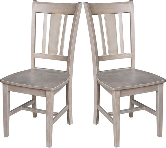 International Concepts Set of Two San Remo Splatback Chairs, Washed Gray Taupe