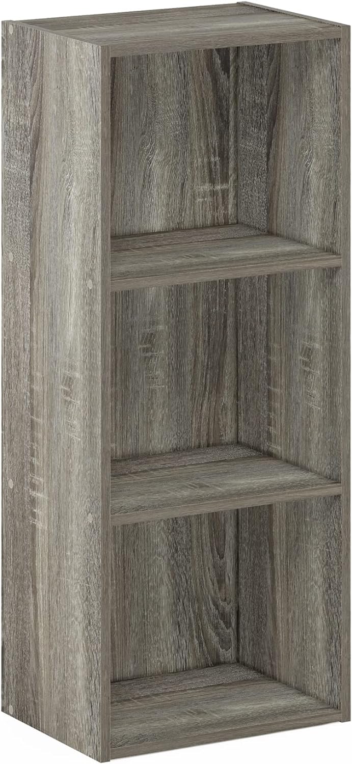 Furinno Luder Bookcase / Book / Storage , 3-Tier, Frenck Oak
