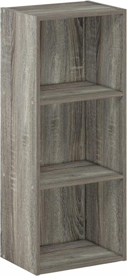 Furinno Luder Bookcase / Book / Storage , 3-Tier, Frenck Oak