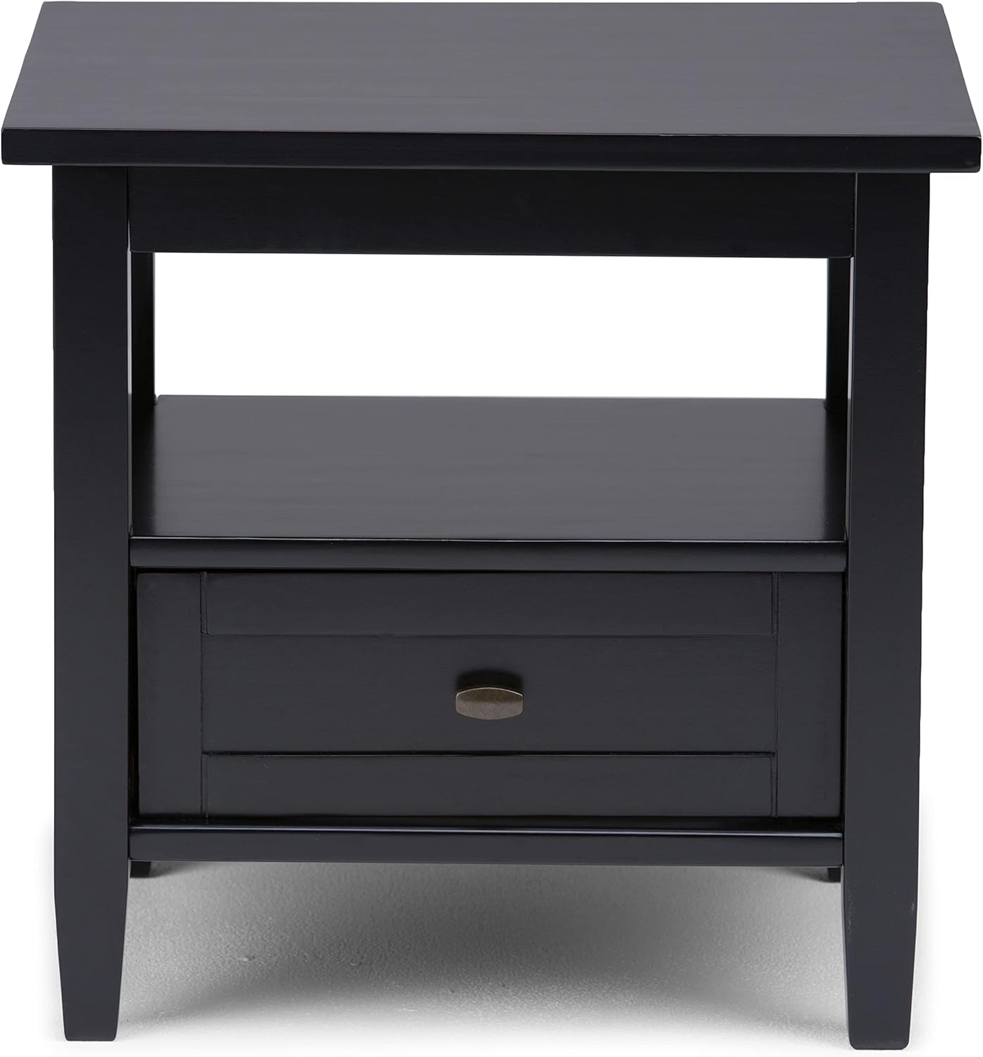 SIMPLIHOME Warm Shaker SOLID WOOD 20 inch Wide Rectangle Transitional End Side Table in Black for the Living Room and Bedroom