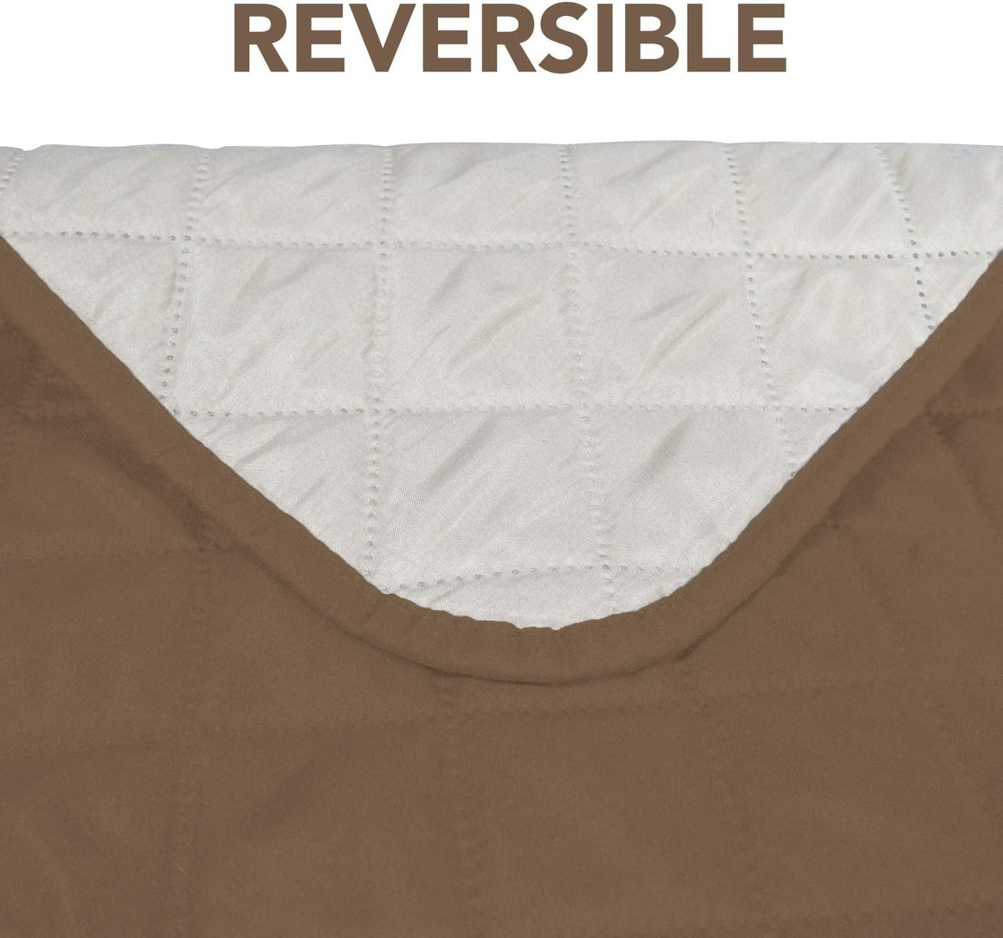 PureFit Reversible Sofa Cover Water Resistant Chair Couch Cover, Machine Washable Furniture Cover with Non-Slip Foam and Adjustable Strap for Dogs, Pets (Chair, Camel/Ivory)