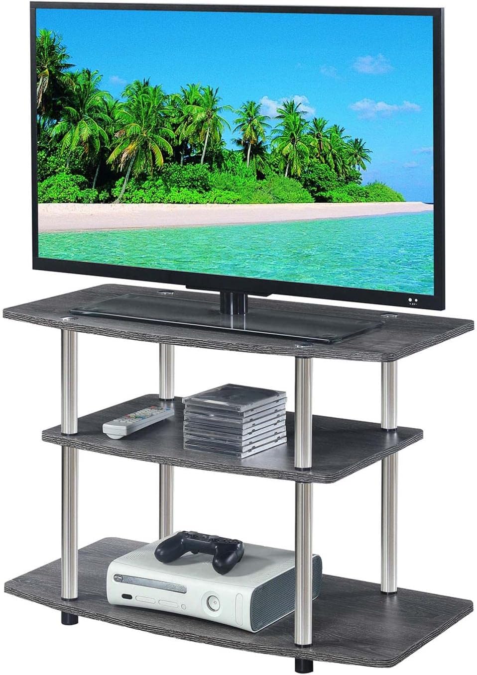Convenience Concepts Designs2Go 3-Tier TV Stand, 31.5", Weathered Gray