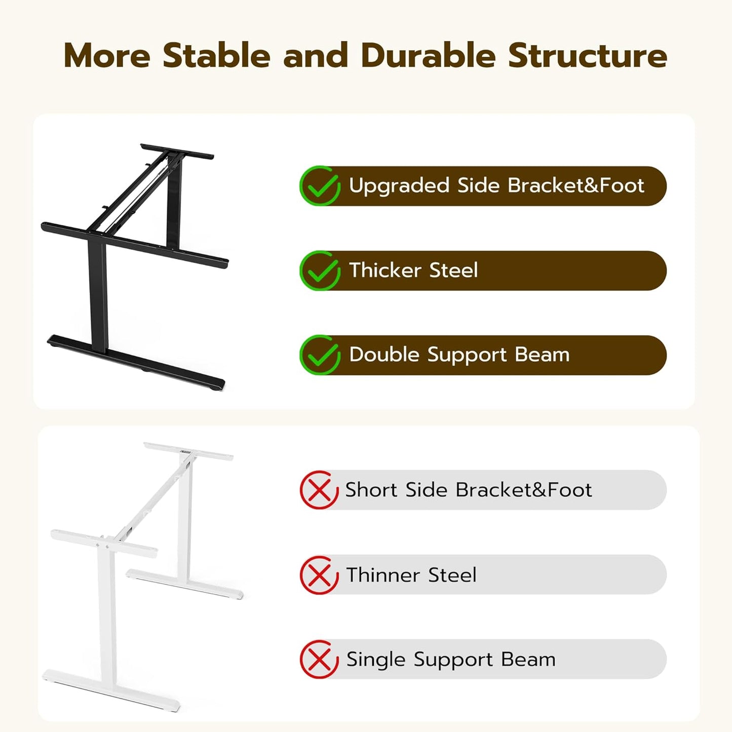 59 Inch L Shaped Standing Desk Adjustable Height, Electric Corner Standing Desk, Sit Stand Computer Table with Reversiable Splice Board,Light Rustic Brown