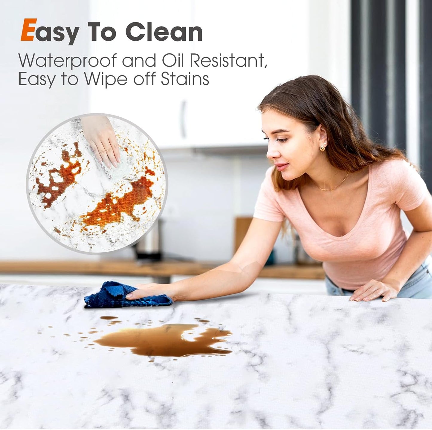 Beautysaid Shelf and Drawer Liner for Kitchen Cabinet, Non Adhesive Non Slip Shelf Paper Waterproof Washable Thickened for Dresser Pantry Shelve Bathroom Protector Liner(Marble,23.6 in x 30 FT)