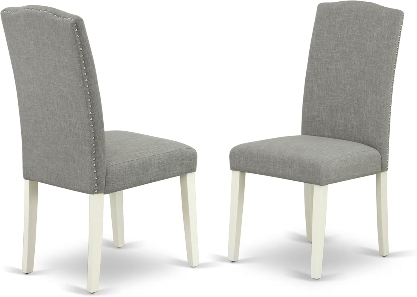 East West Furniture X027EN206-5 5 Piece Dining Table Set for 4 Includes a Rectangle Kitchen Table with X-Legs and 4 Dark Shitake Linen Fabric Parsons Dining Chairs, 40x72 Inch, Multi-Color
