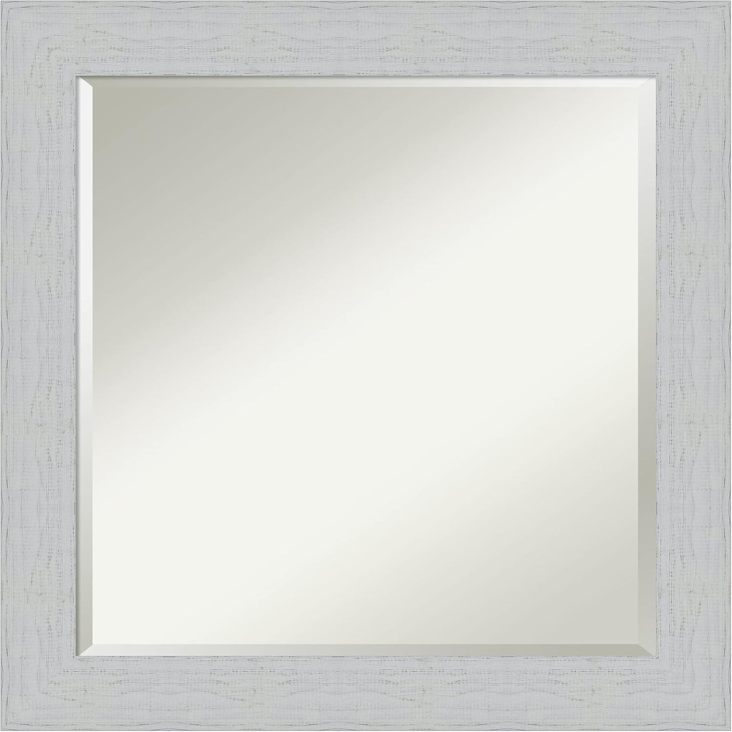 Amanti Art White Bathroom Mirror for Over Sink, 24x24 Shiplap White Square Vanity Mirror, Medium Coastal Wood Frame, Hangs Horizonally and Vertically, Bathroom Wall Decor, Beveled Edge from WI, USA