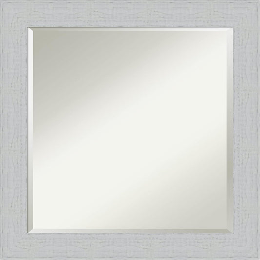Amanti Art White Bathroom Mirror for Over Sink, 24x24 Shiplap White Square Vanity Mirror, Medium Coastal Wood Frame, Hangs Horizonally and Vertically, Bathroom Wall Decor, Beveled Edge from WI, USA