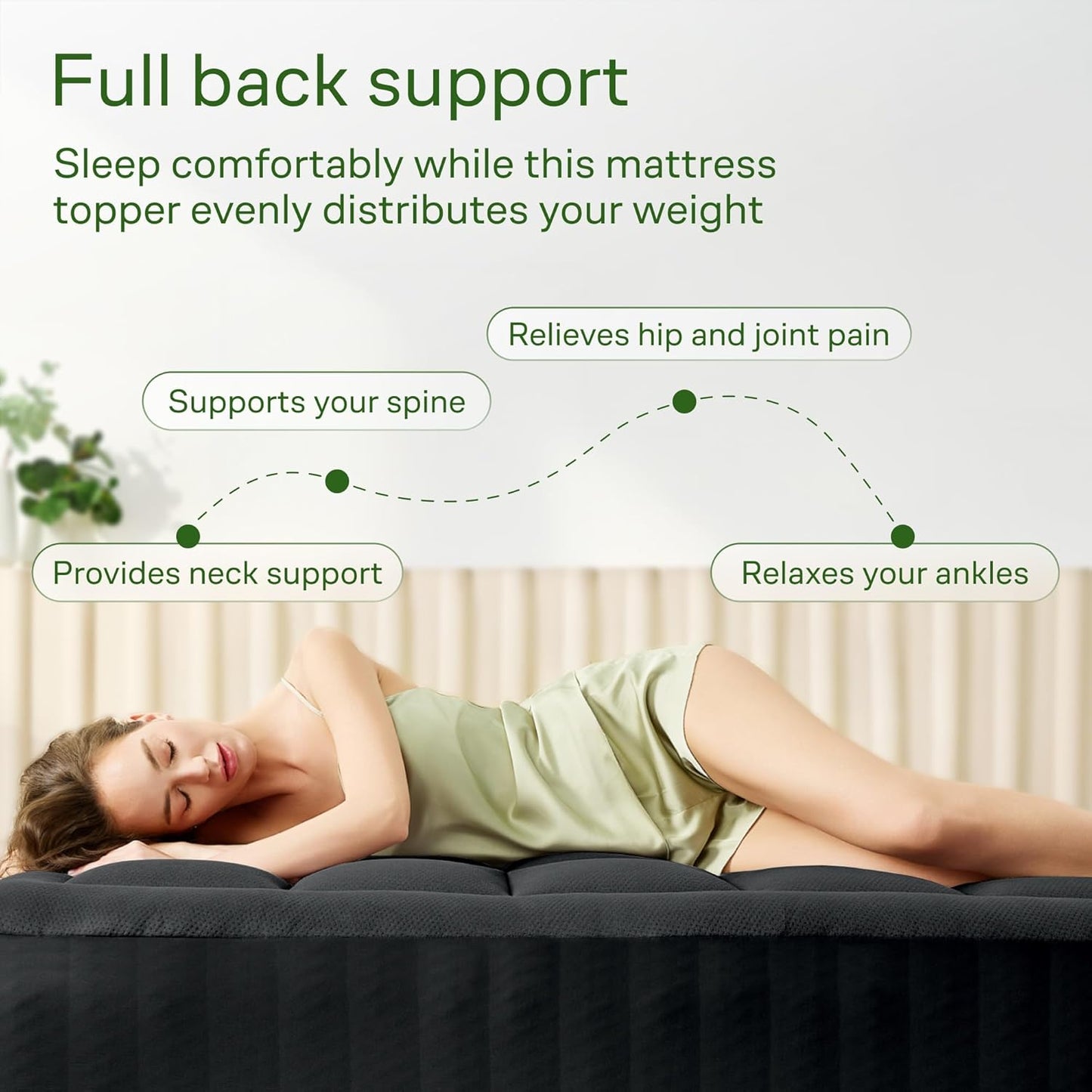 Ultra Soft King Size Mattress Topper - Viscose Made from Bamboo Pillow Top Mattress Pad for Back Pain Relief - Naturally Cooling for Hot Sleepers, Black