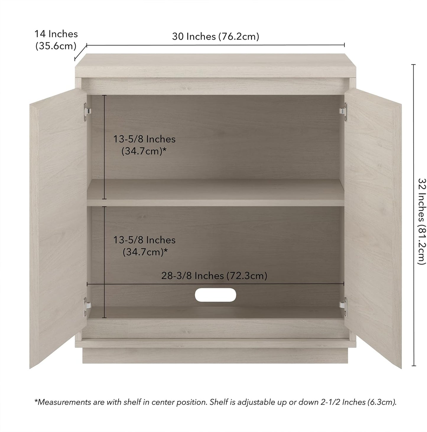Henn&Hart Presque Accent Cabinet, 30" Wide, Alder White