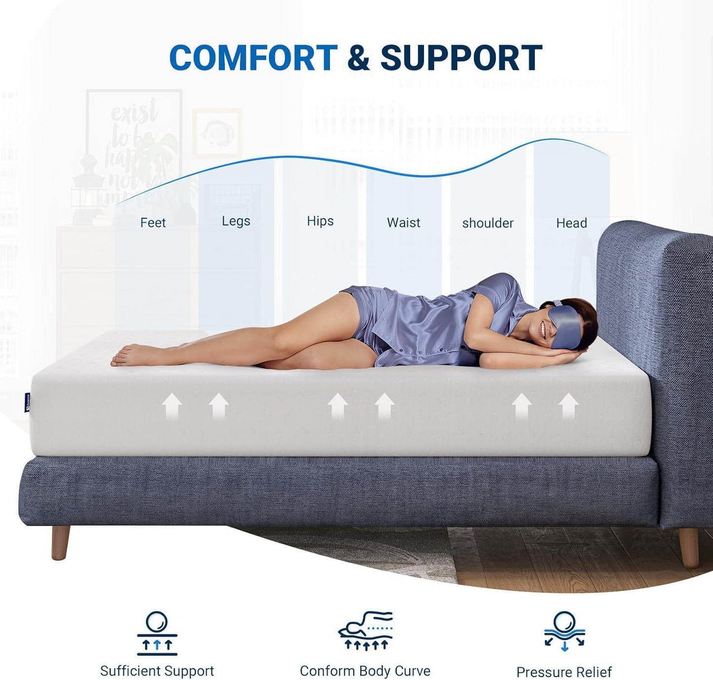Avenco 12 Inch Full Mattress in a Box with Comfort Memory Foam for Pain Relief & Guestroom Sleep