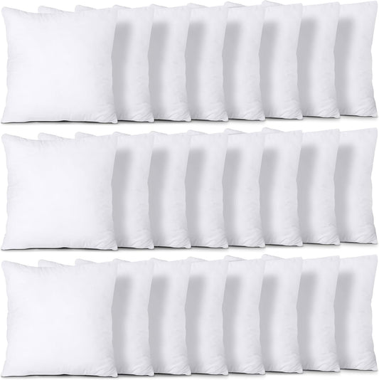Utopia Bedding Throw Pillows (Set of 24, White), 14 x 14 Inches Pillows for Sofa, Bed and Couch Decorative Stuffer Pillow
