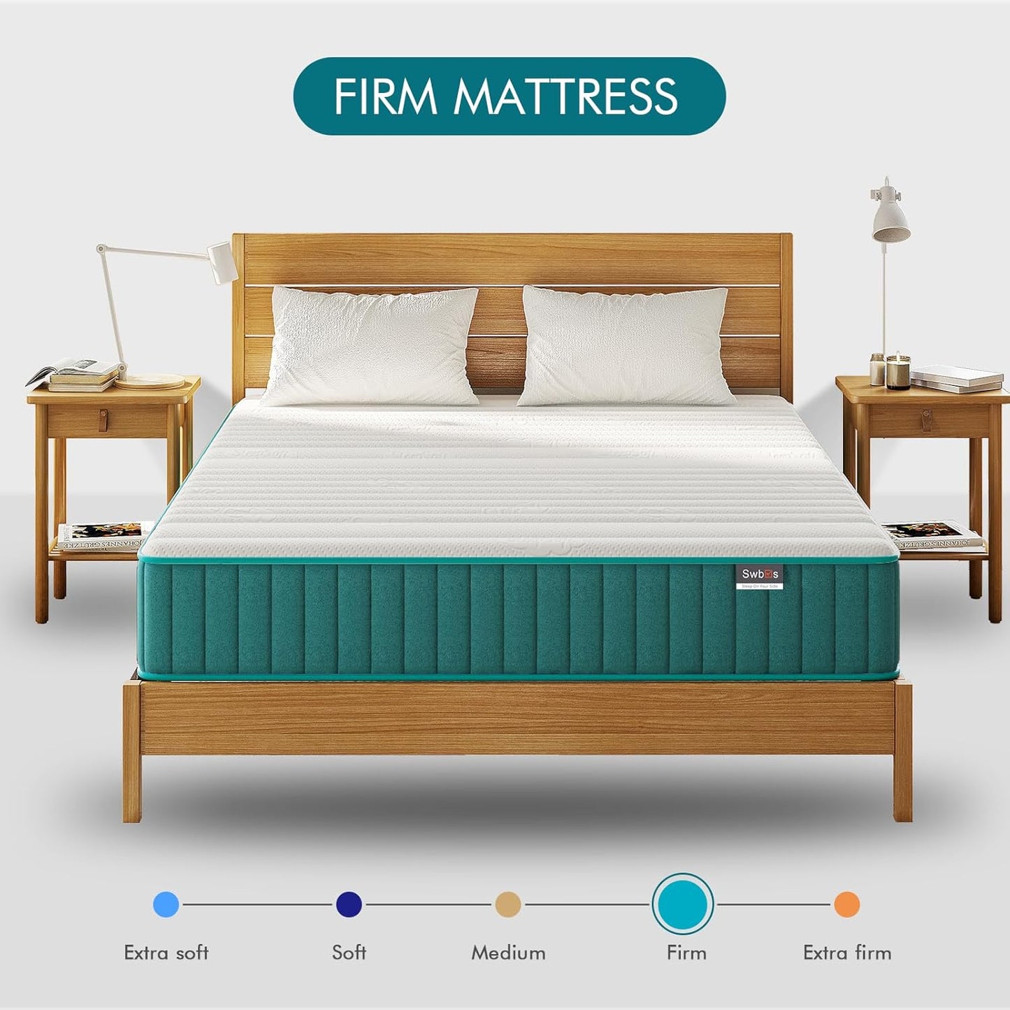 Firm Full Mattress, 10 inch Cooling-Gel Memory Foam & Pocket Spring Hybrid, Firm Feel, Full Size, CertiPUR-US Certified