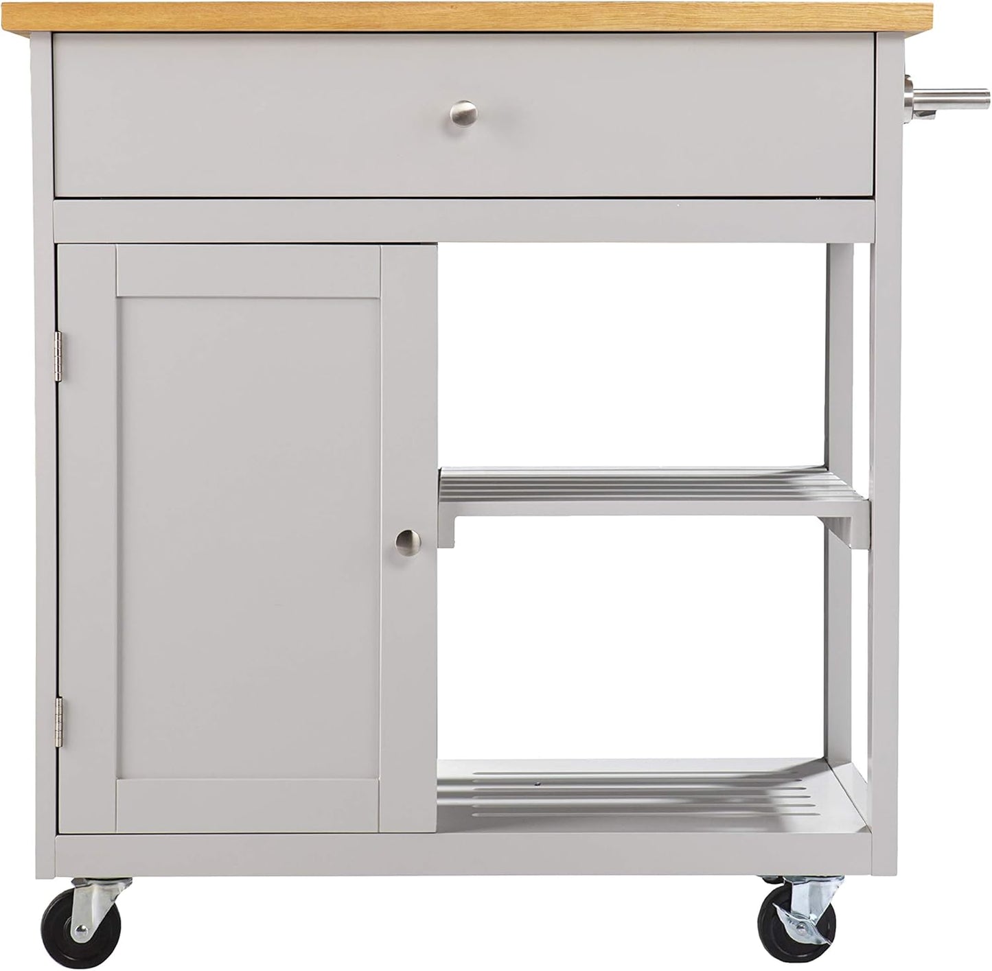 SEI Furniture Rolling w/Storage Kitchen Island, Grey/Natural (AMZ4375211AK)