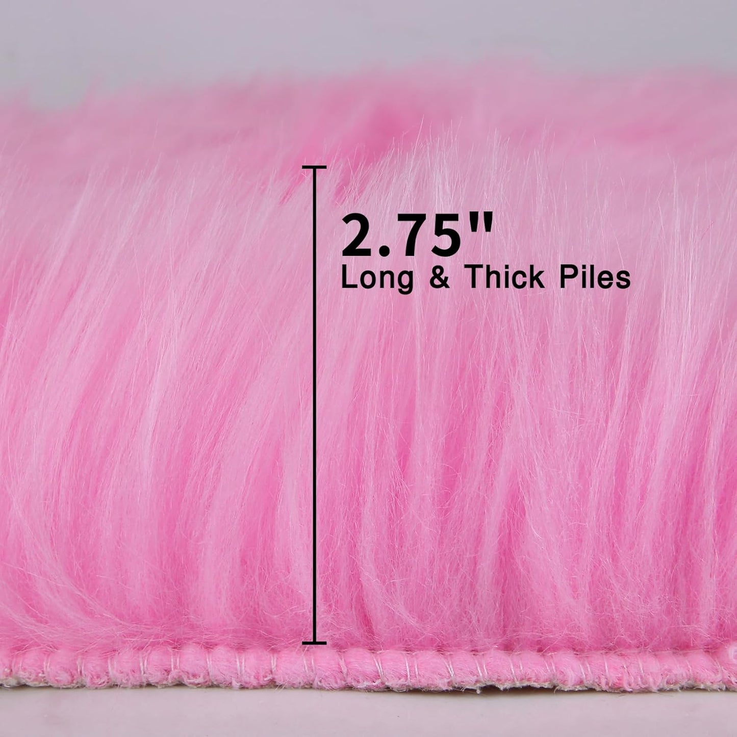 duduta Hot Pink Faux Sheepskin Throw Rug 2x3 ft, Fluffy Shag Girls Bedside Dorm Rug Fur Seat Chair Covers Washable