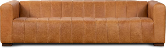 POLY & BARK Canale 99" Sofa in Cognac Tan