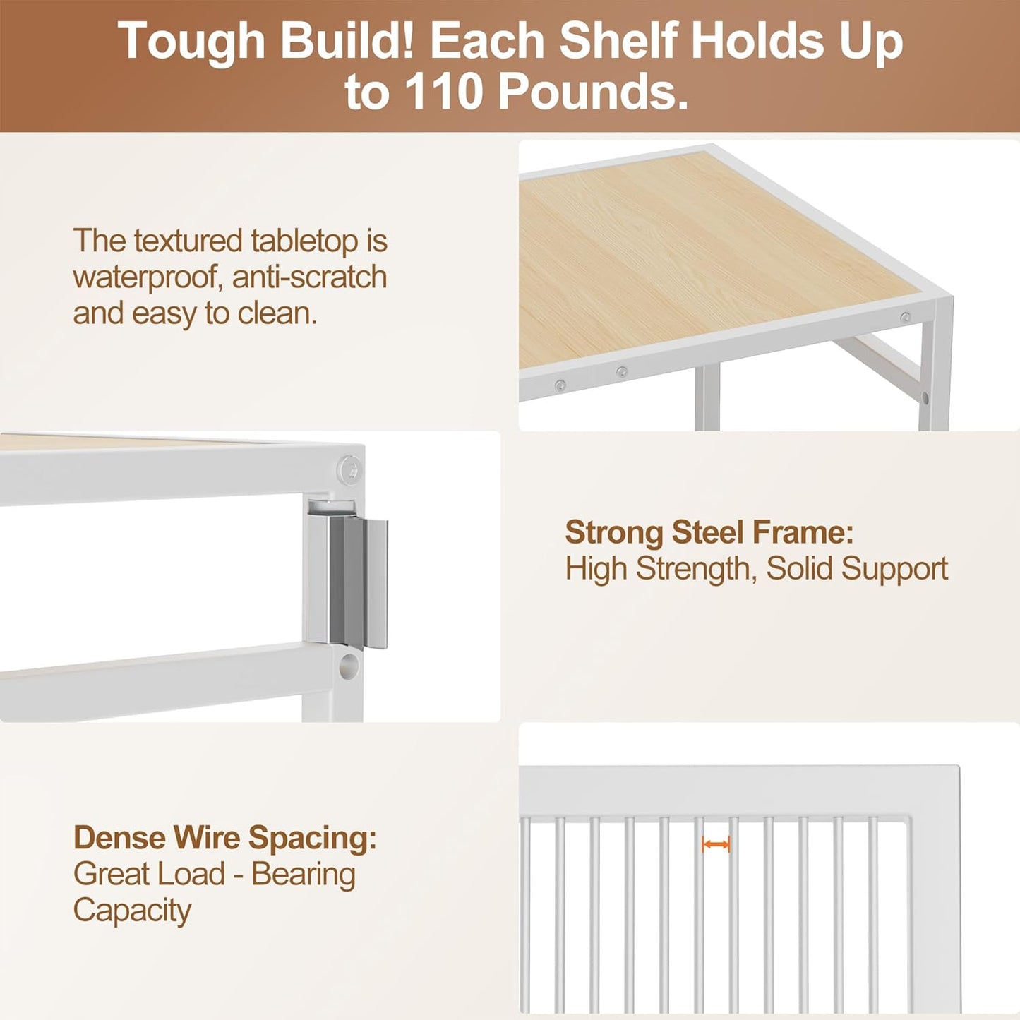 3-Tier Kitchen Cart with Adjustable Shelves - Microwave Storage Cart & Utility Rolling Organizer, Industrial Wheels for Small Spaces, 15.7"x23.6"x33.7" Kitchen Office Living Room Metal Rack