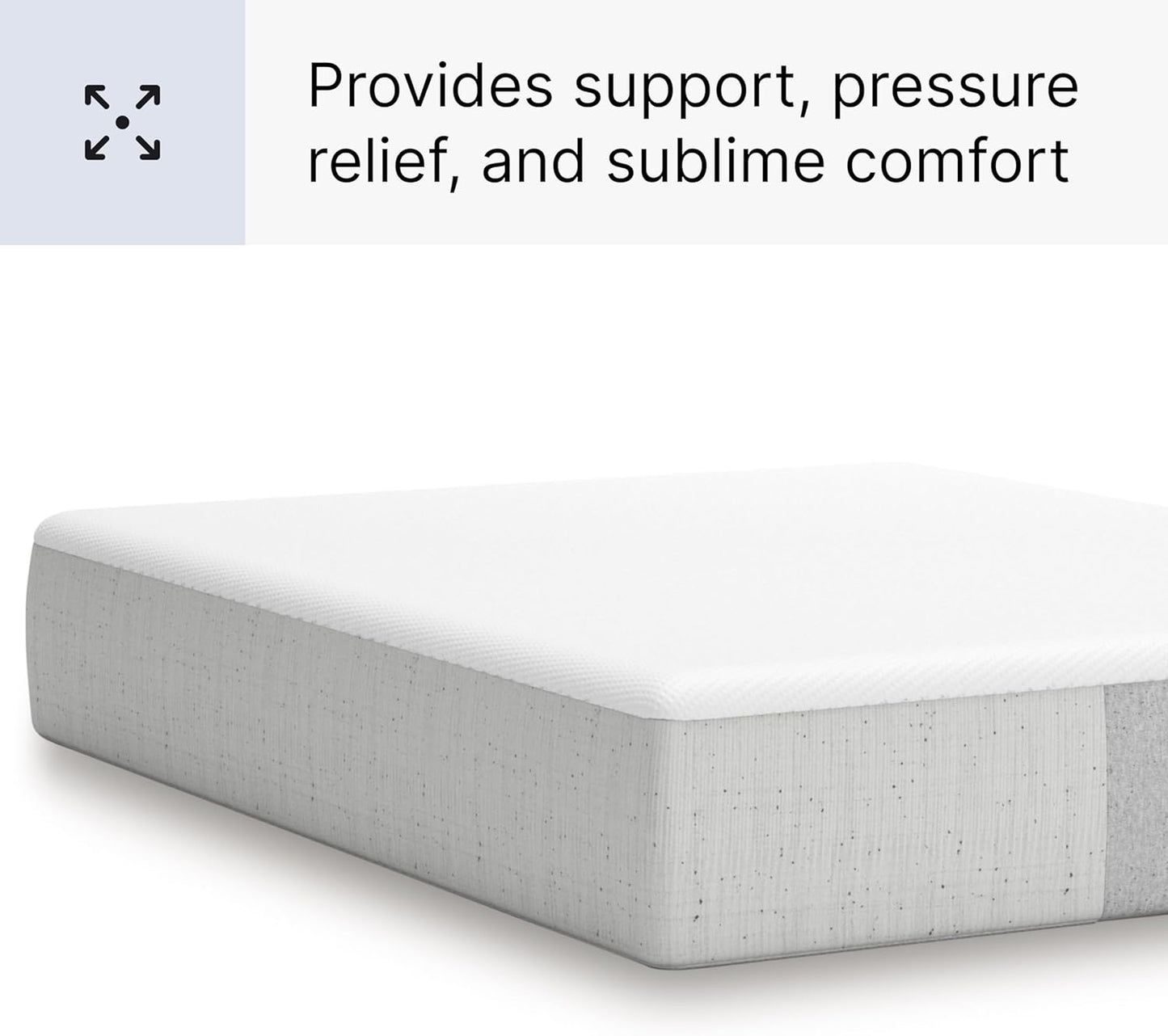 Signature Design by Ashley King Size Cool Max 12 Inch Medium Plush Cooling Gel Infused Memory Foam Mattress for Pressure Relief, Fiberglass Free, Mattress in A Box