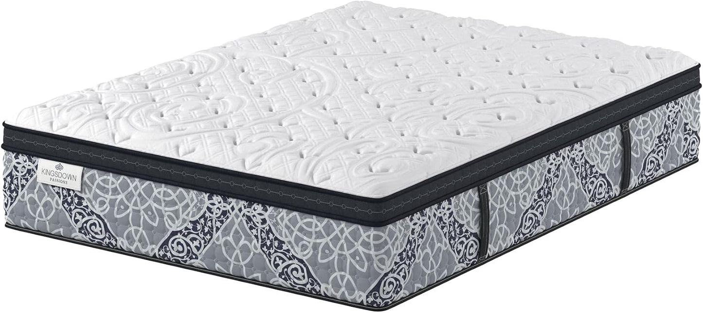 Kingsdown Firm Euro Pillow Top Hybrid King Mattress Cooling Gel Memory Foam Layer Multi-Layered Motion Isolation Cool Sleep Quilted Top Luxury Mattresses, 15-inch, Passions Engleson