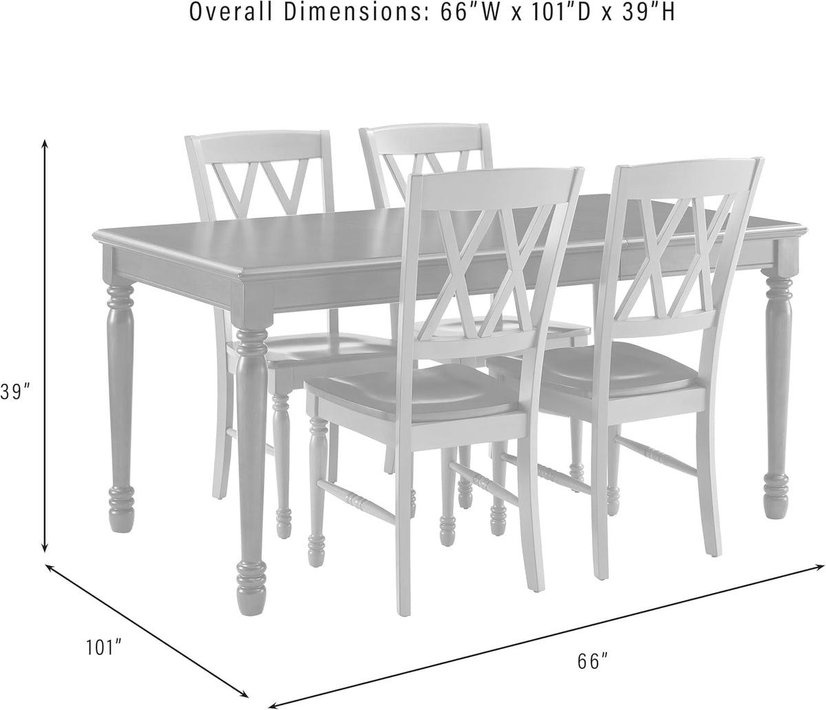 Crosley Furniture Shelby 5-Piece Traditional Dining Table Set for 4, Dinner Tables with Kitchen Chairs, Distressed Teal/Dark Cherry