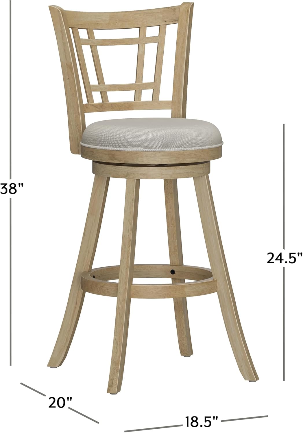 Hillsdale Fairfox 24.5" Wood Swivel Counter Height Stool, Natural