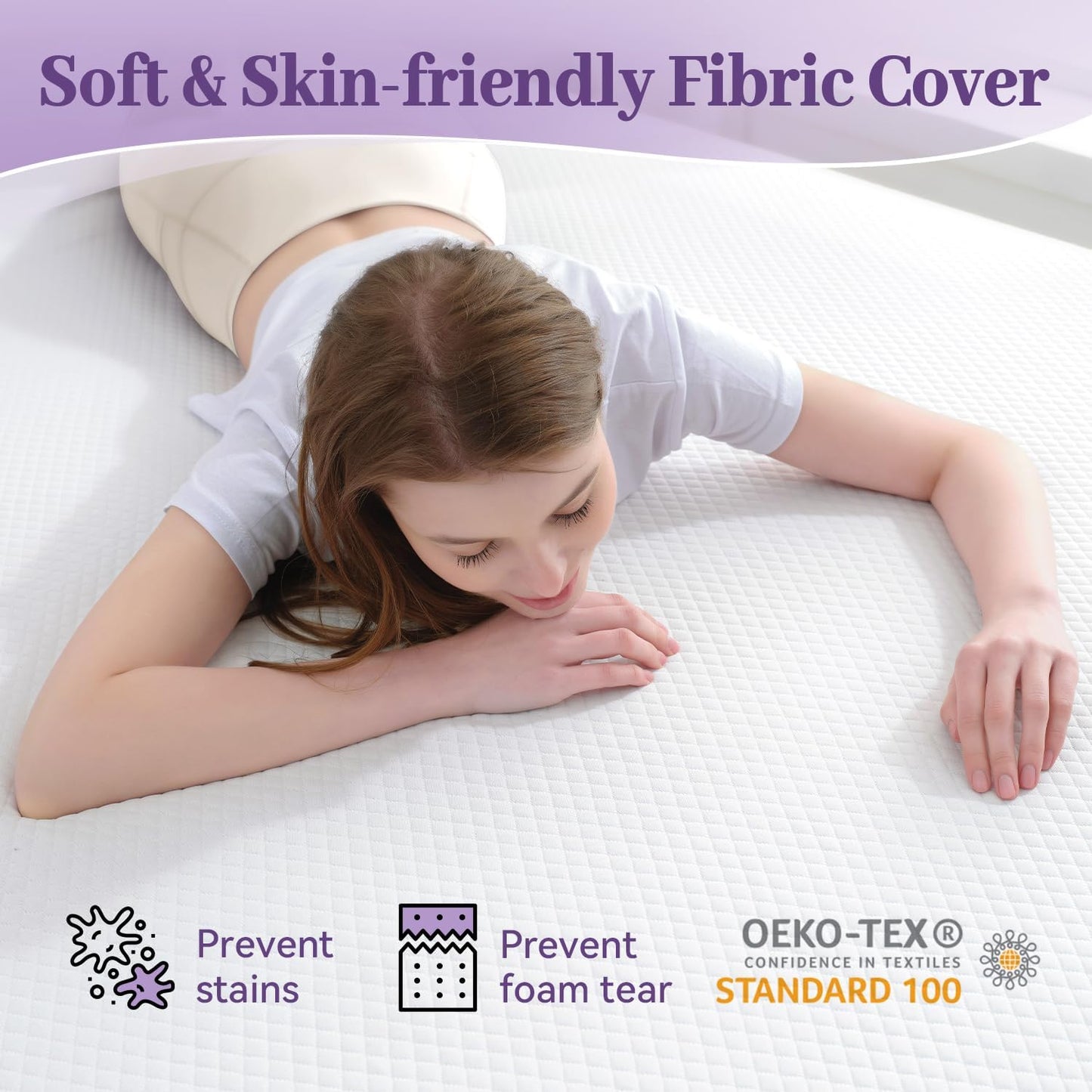SINWEEK 3 Inch Gel Memory Foam Mattress Topper Full XL Size, Ventilated High Density Pad for Back Pain, Bed Topper with Removable Soft Cover, CertiPUR-US Certified