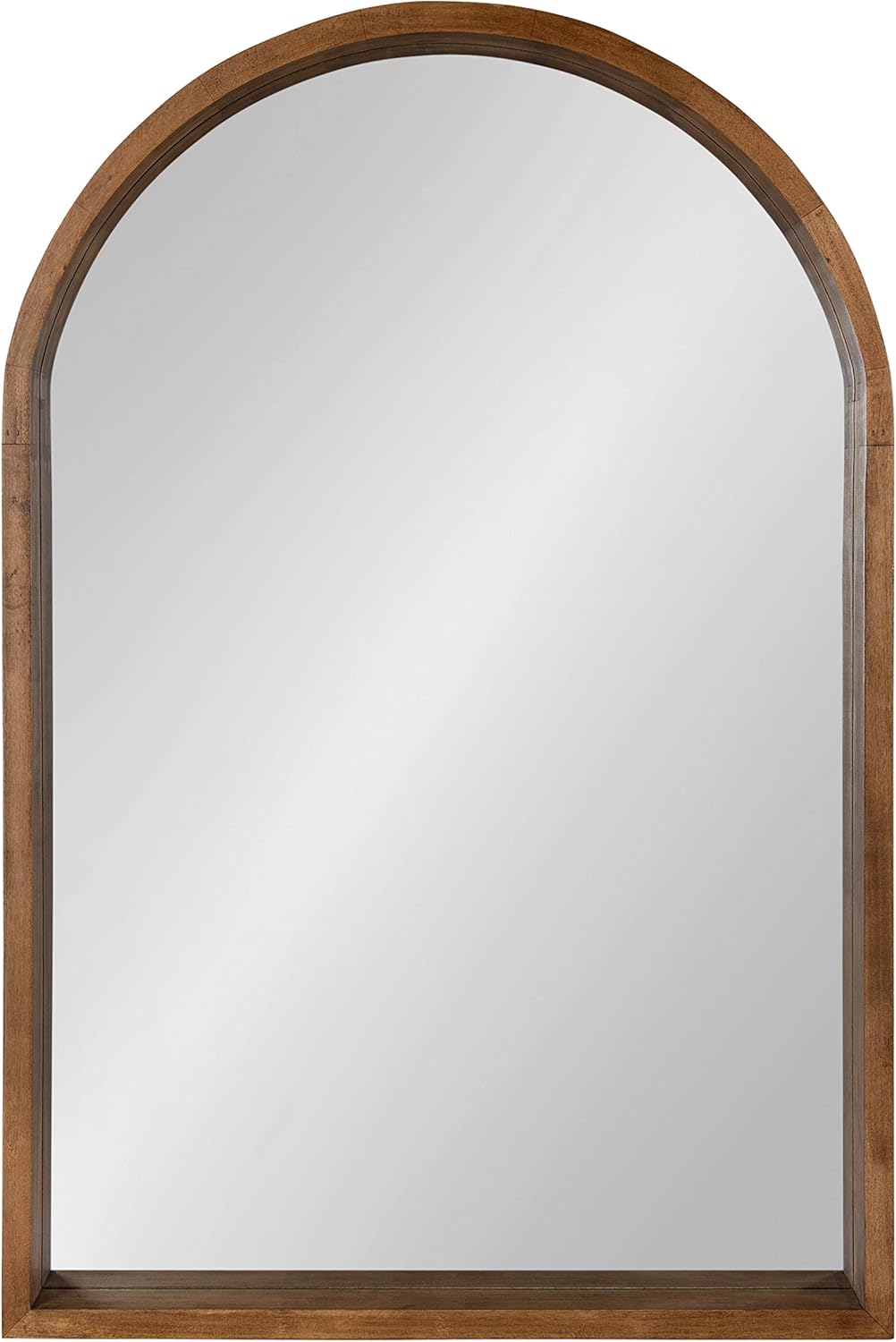 Kate and Laurel Hutton Rustic Modern Farmhouse Arch Mirror, 24" x 36", Natural Wood Finish