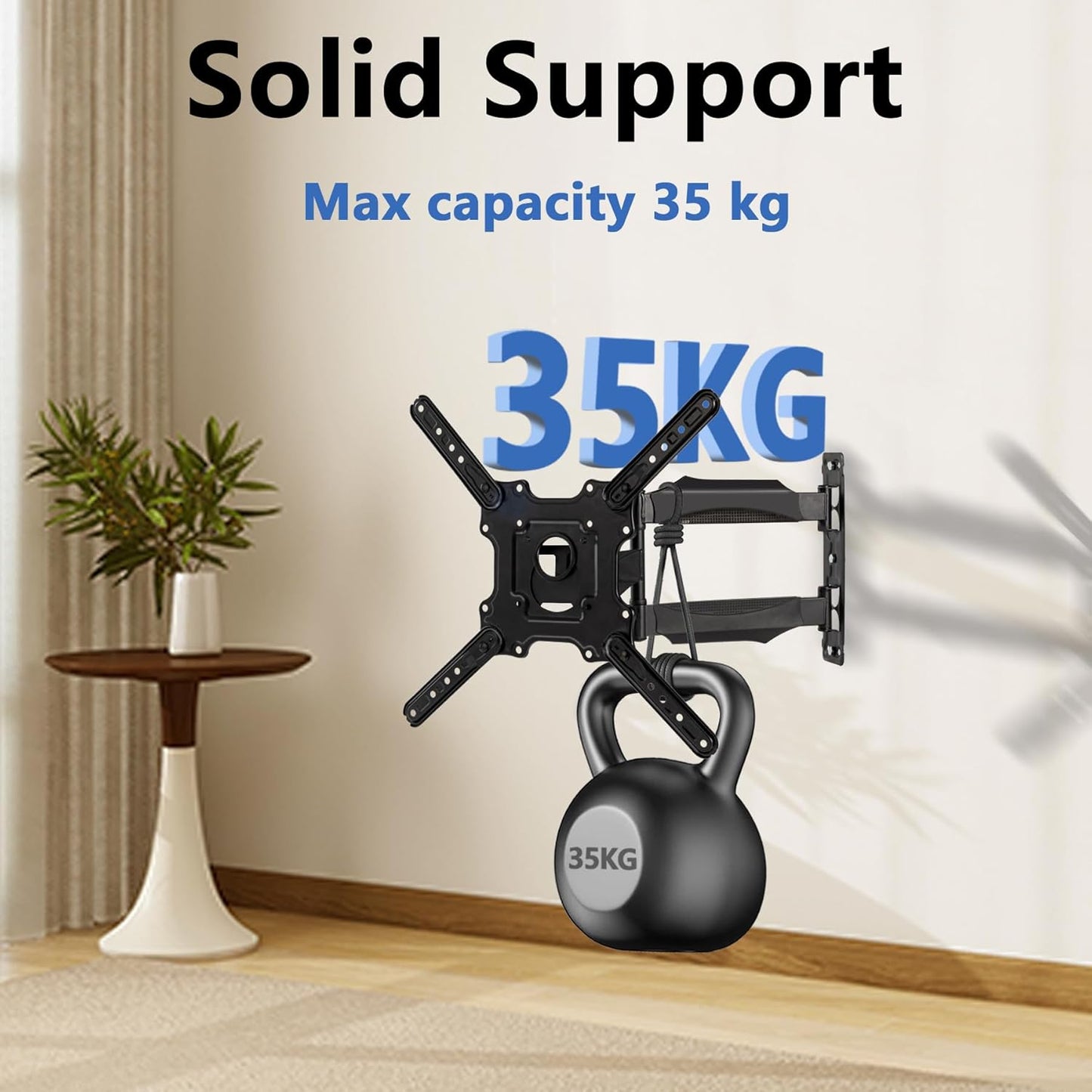 Full Motion Wall Mount for 32-60 Inch Screens, Swivel, Tilt & Extend, Articulating Mount Bracket for LED LCD OLED 4K Displays Up to 77 lbs, VESA 400x400, Space-Saving Adjustable Wall Mount